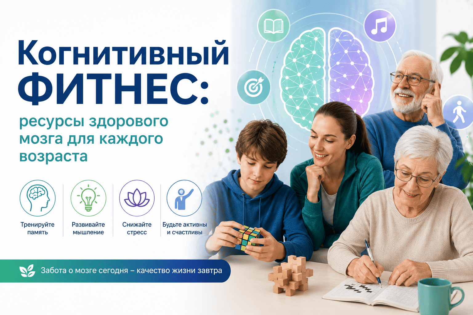 Когнитивный фитнес: ресурсы здорового мозга для каждого возраста